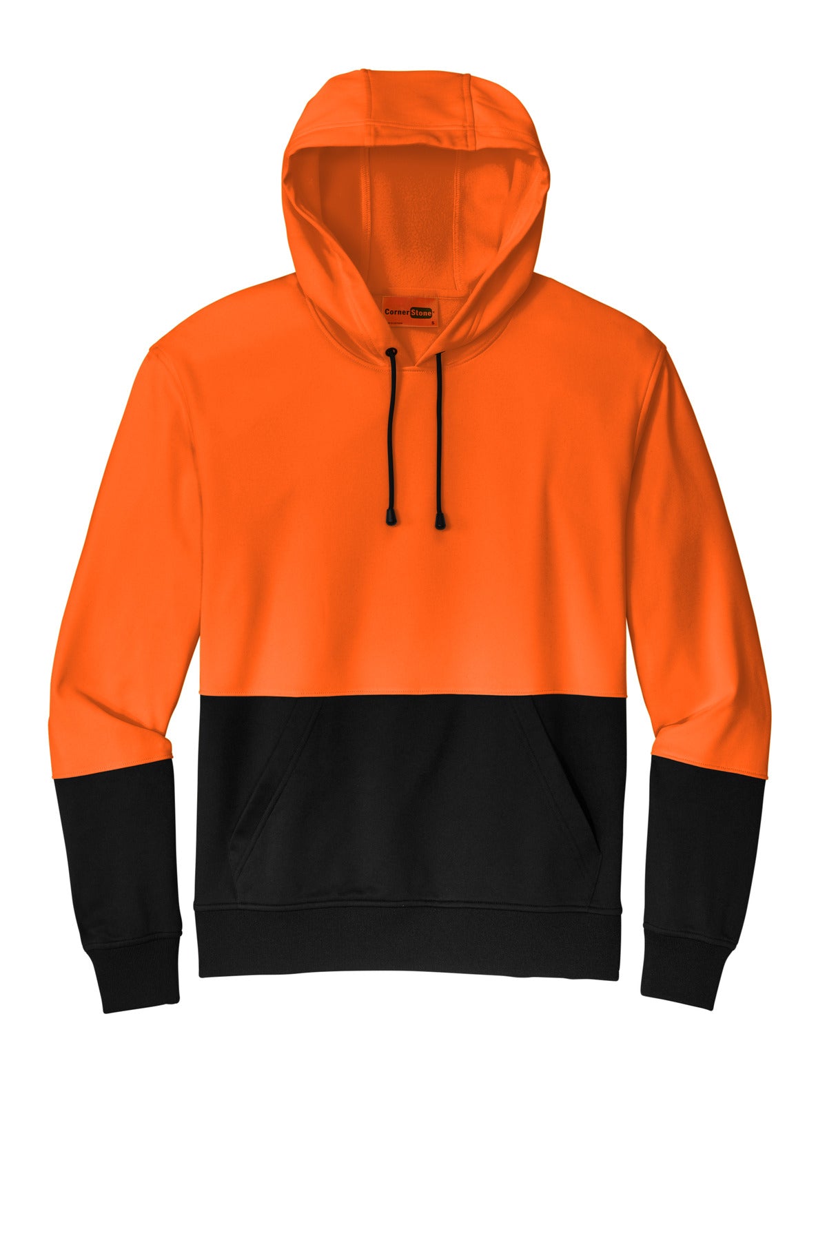 CornerStone Enhanced Visibility Safety Pullover Hoodie — CSF01 — Safety Orange flat front