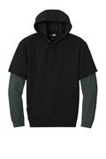 CornerStone Tough Fleece Layered Pullover Hoodie — CSF632 — Black/ Charcoal Heather flat front