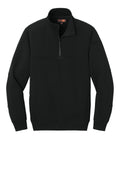 CornerStone Tough Fleece Quarter Zip Job Shirt — CSF635 — Black flat front
