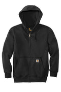 Carhartt Rain Defender Paxton Heavyweight Zip Hoodie - Embroidered — CT100614 — Black flat front