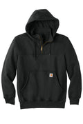 Carhartt Rain Defender Paxton Heavyweight Quarter Zip Hoodie - Embroid — CT100617 — Black flat front