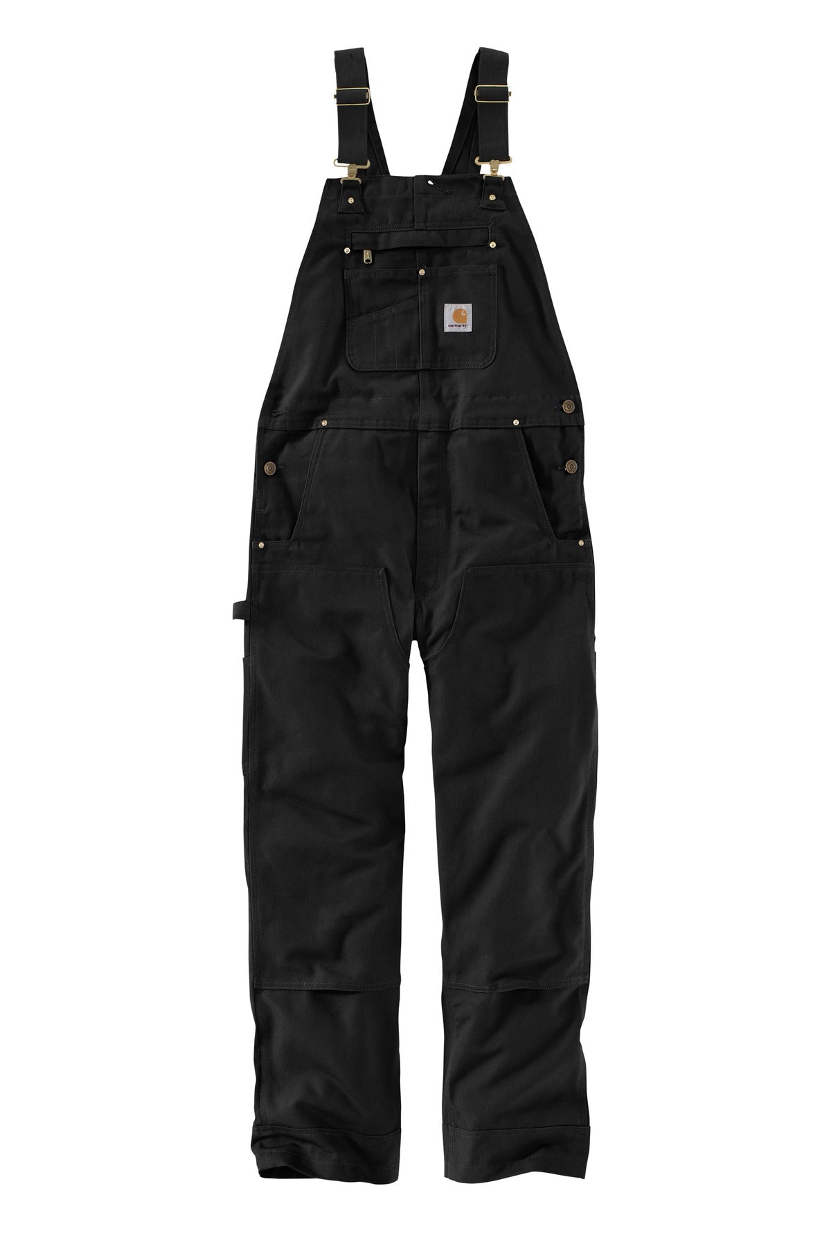 Carhartt  Duck Unlined Bib Overalls — CT102776 — Black flat front