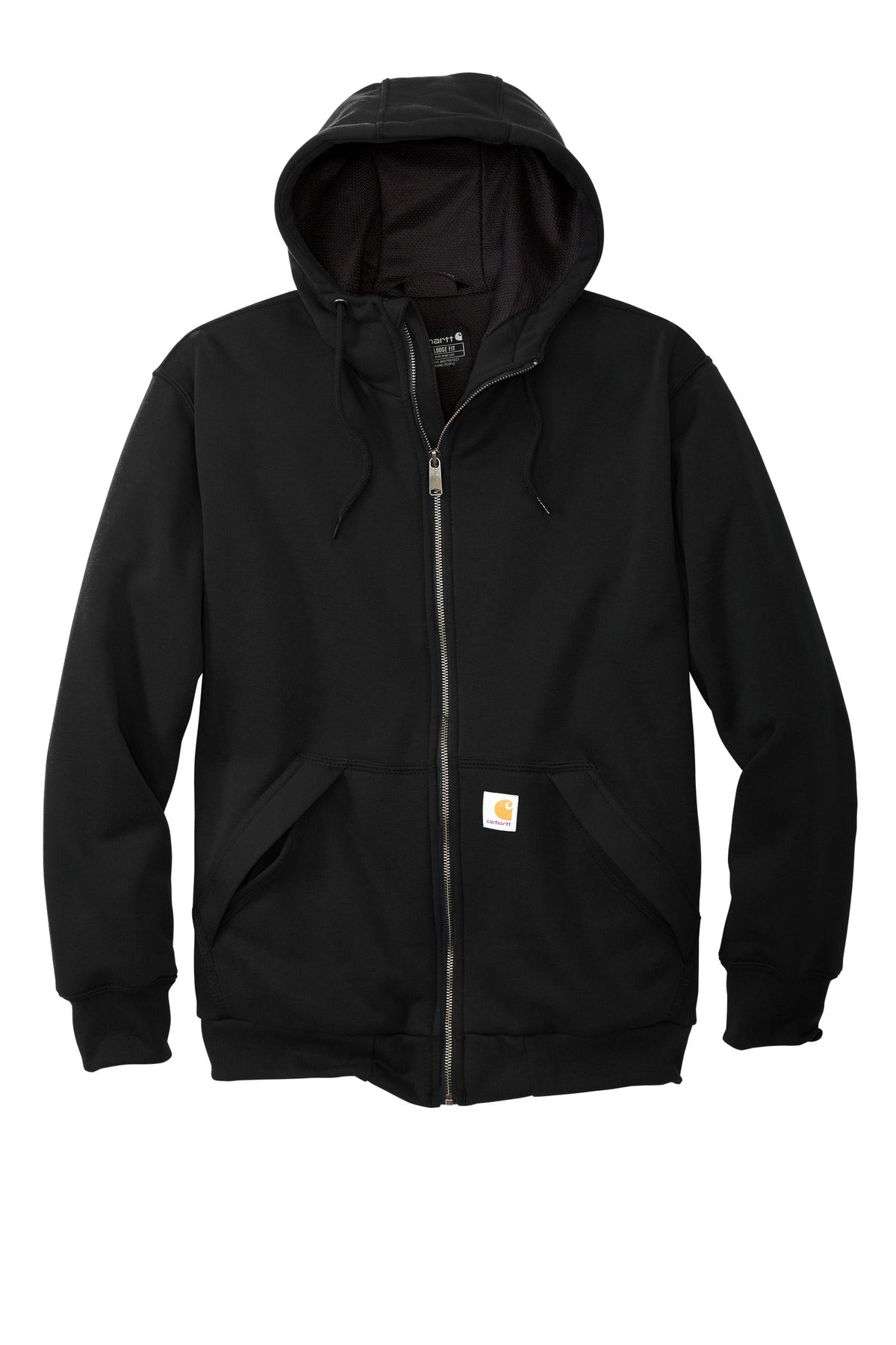 Carhartt Midweight Thermal-Lined Zip Hoodie — CT104078 — Black flat front