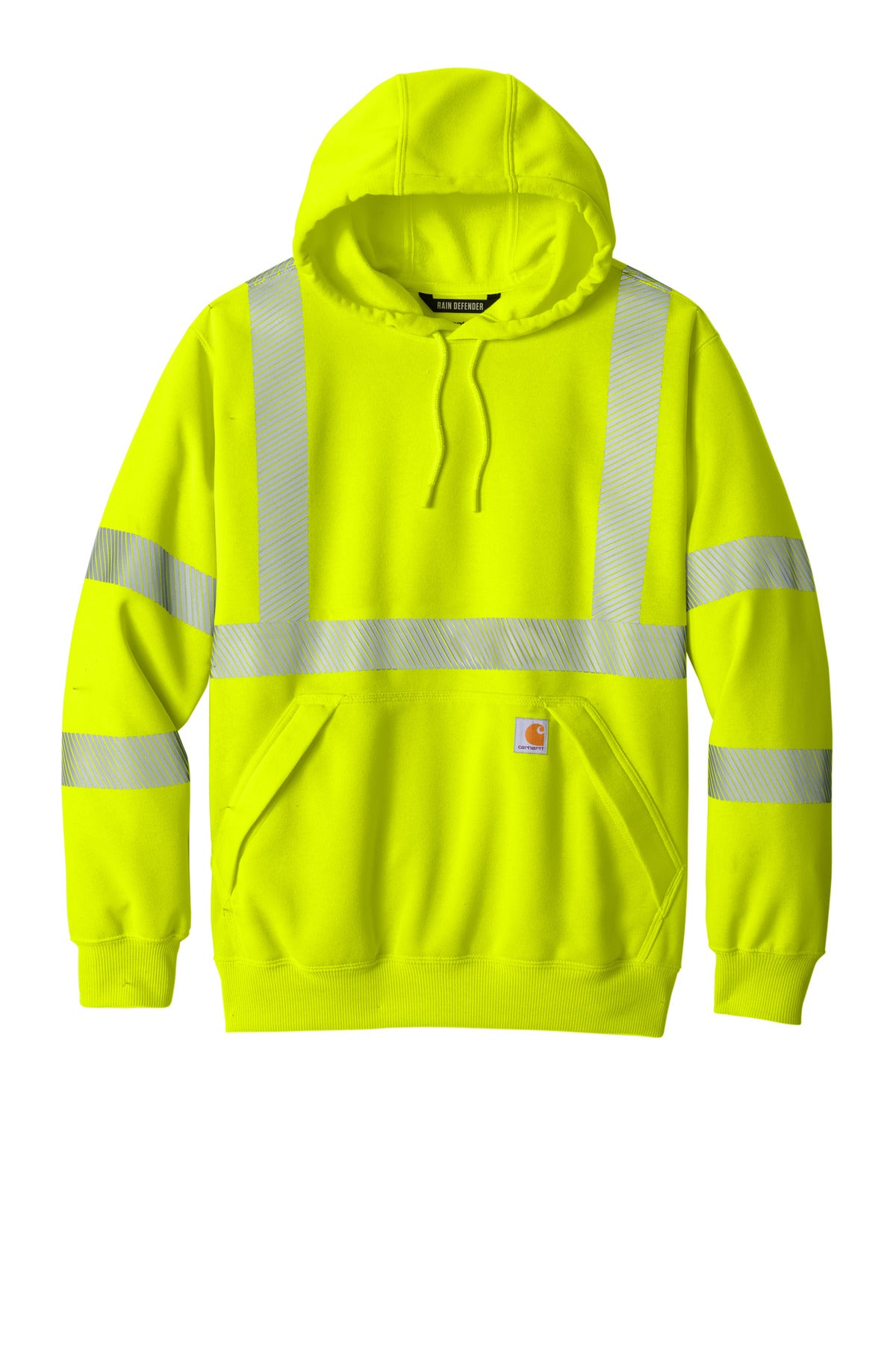 Carhartt Class 3 Heavyweight Safety Pullover Hoodie — CT104987 — Brite Lime flat front