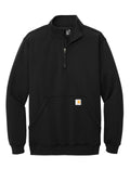 Carhartt Midweight Mock Neck Quarter Zip Sweatshirt — CT105294 — Black flat front