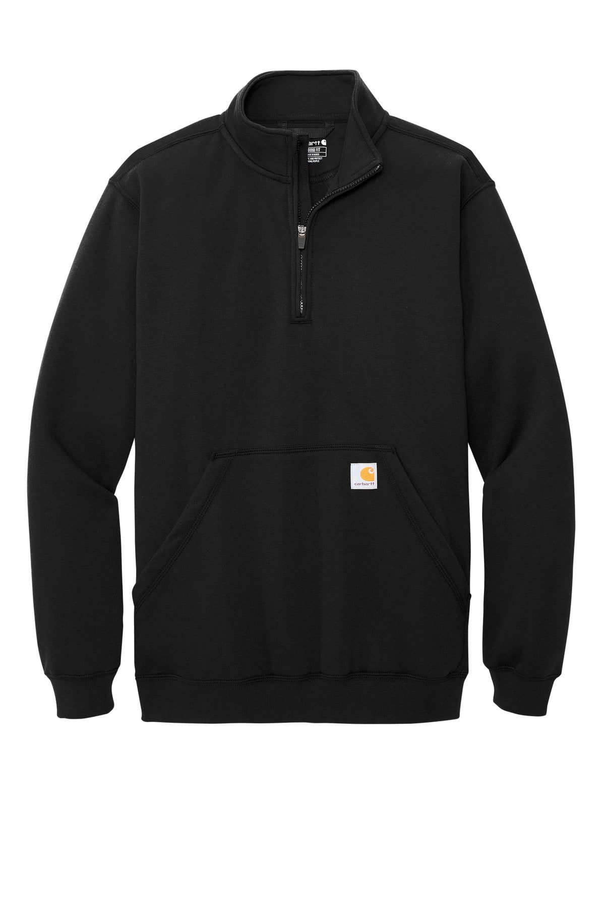 Carhartt Midweight Mock Neck Quarter Zip Sweatshirt — CT105294 — Black flat front