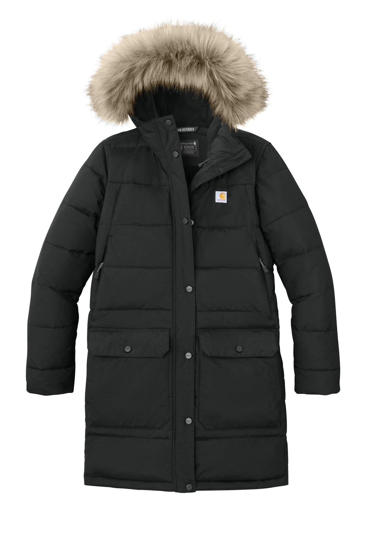 Carhartt  Women's Montana Insulated Hooded Coat CT105 — CT105456 — Black flat front
