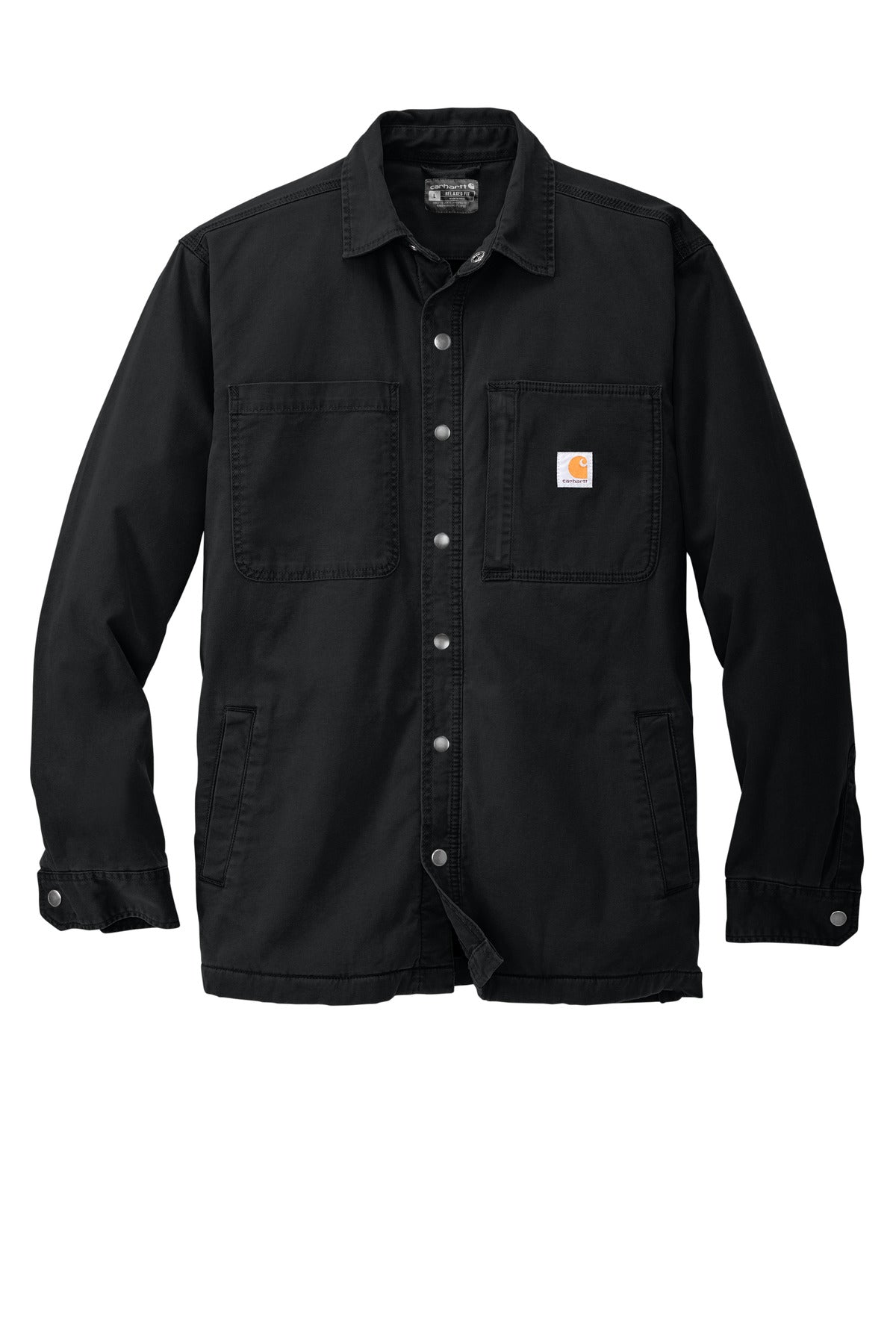 Carhartt  Rugged Flex  Fleece-Lined Shirt Jac — CT105532 — Black flat front