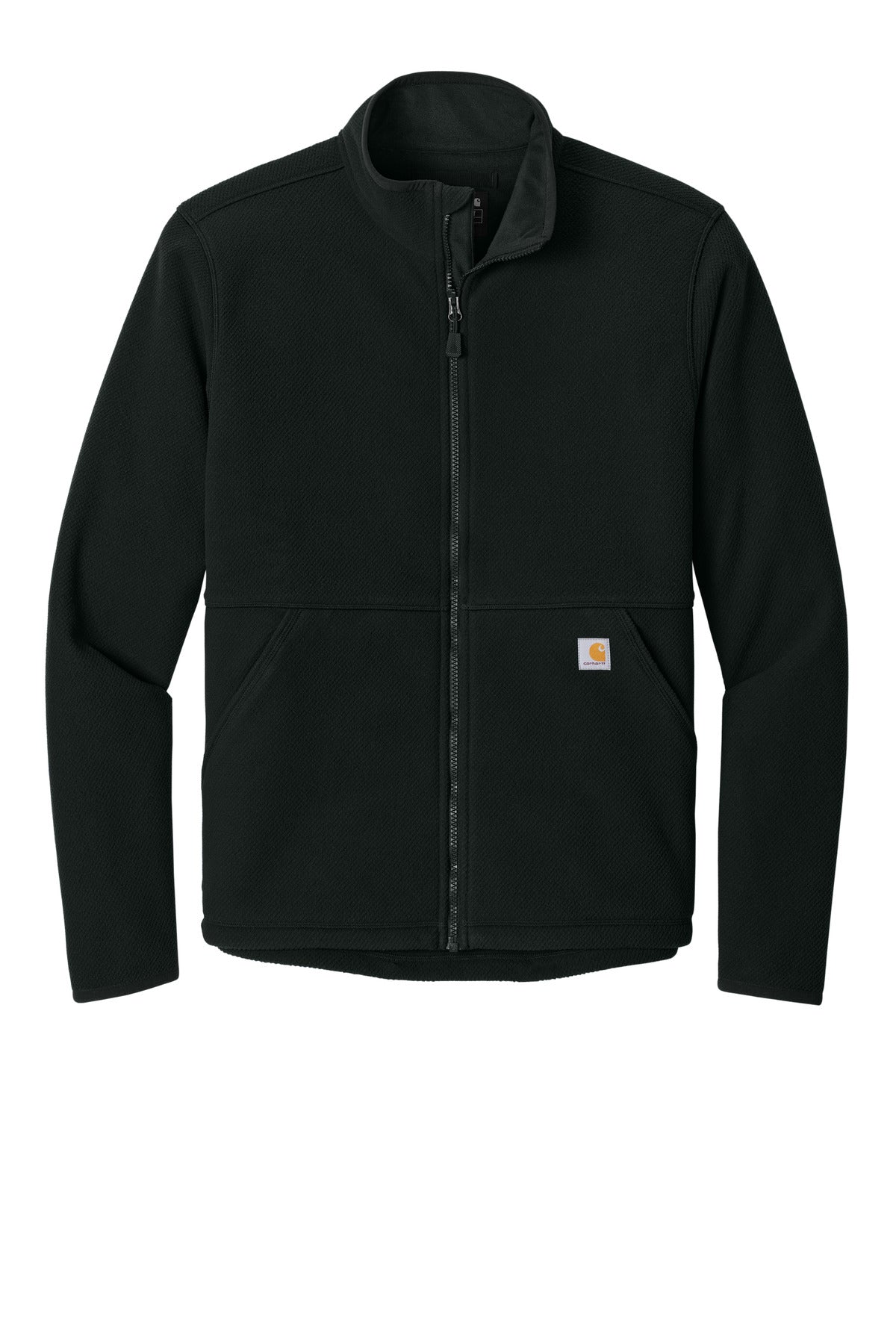 Carhartt  Textured Full-Zip Fleece Jacket — CT106416 — Black flat front