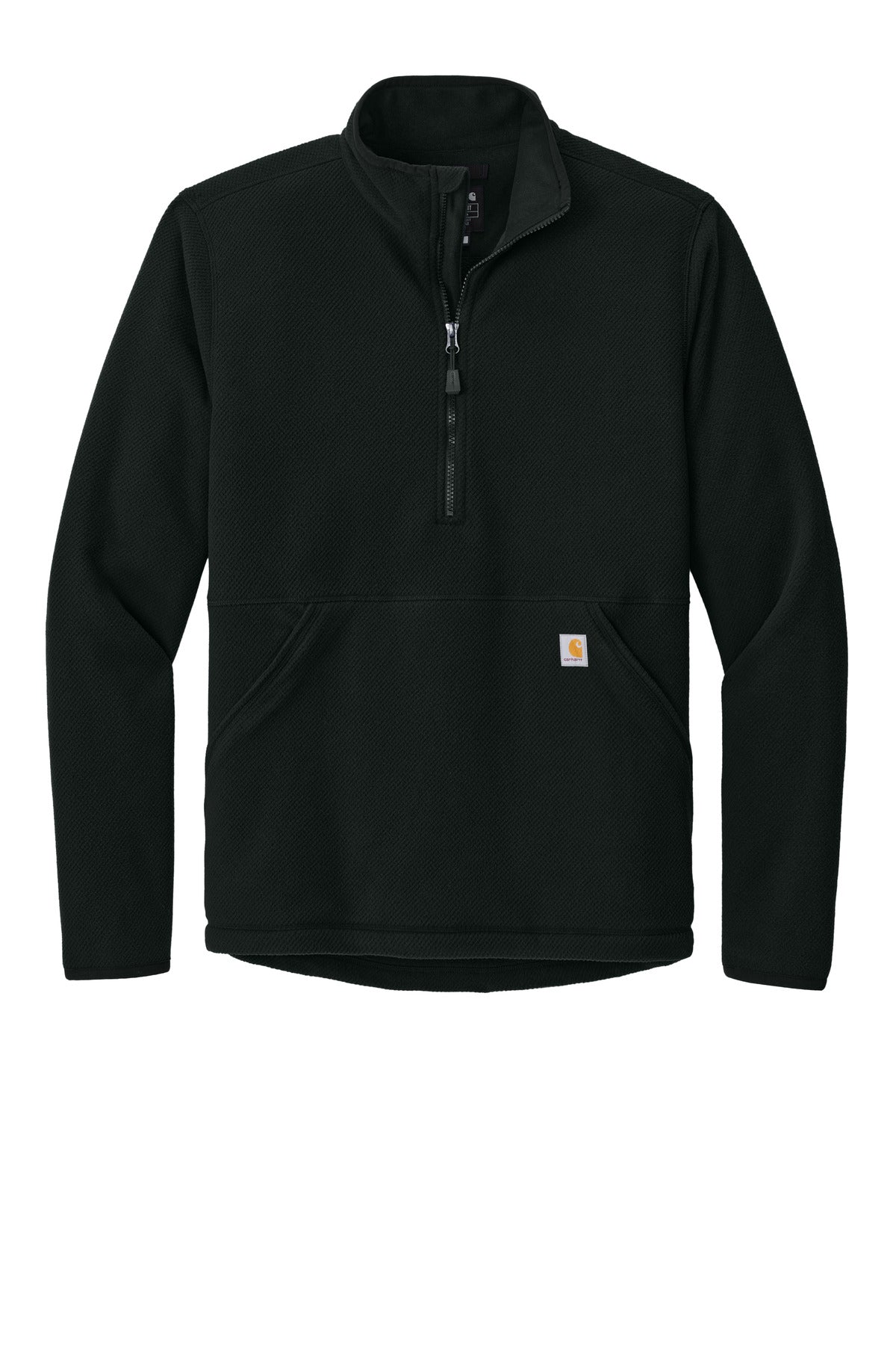 Carhartt  Textured 1/2-Zip Fleece Jacket — CT106417 — Black flat front
