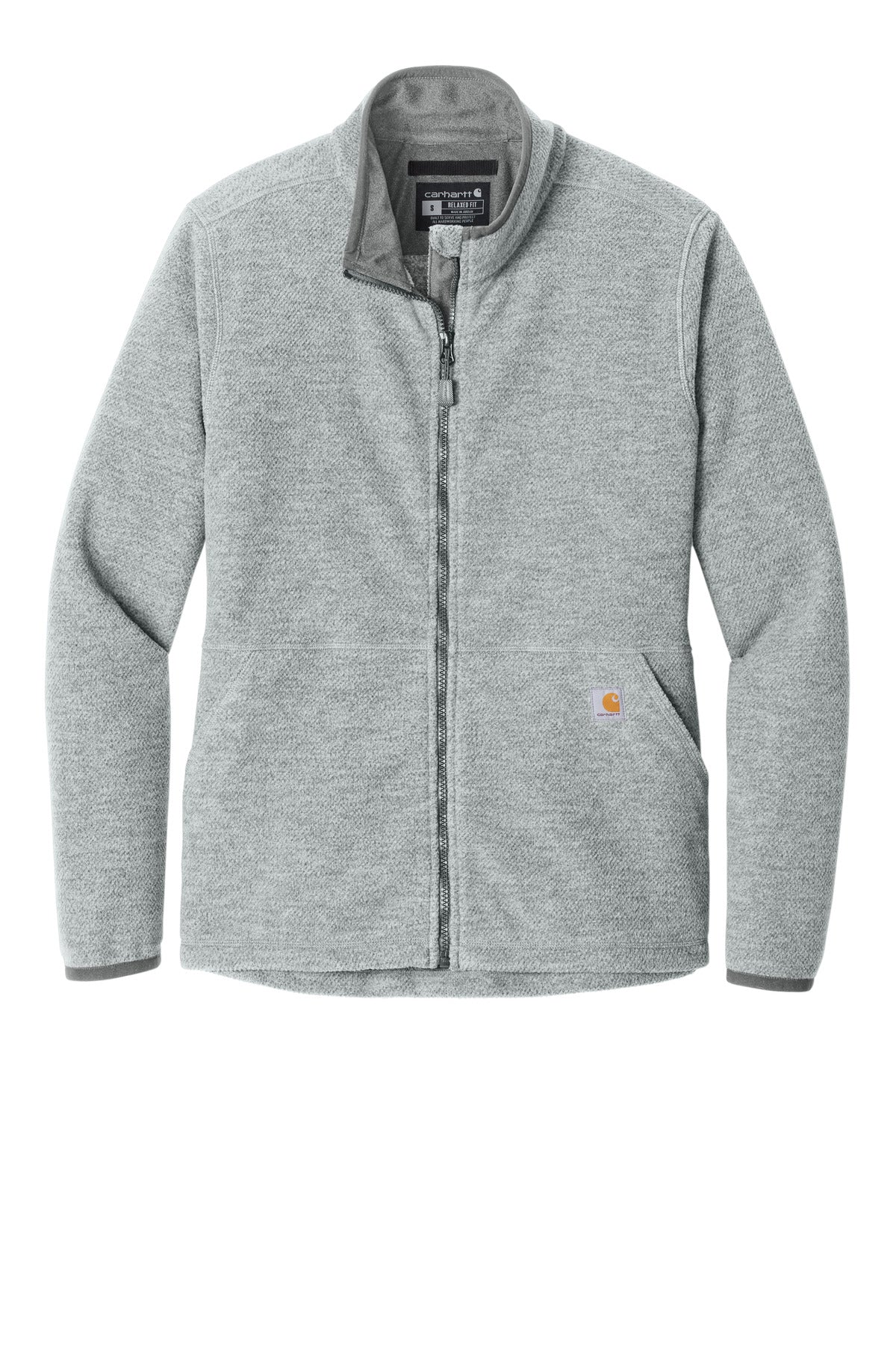 Carhartt  Women's Textured Full-Zip Fleece Jacket CT1 — CT106419 — Heather Grey flat front