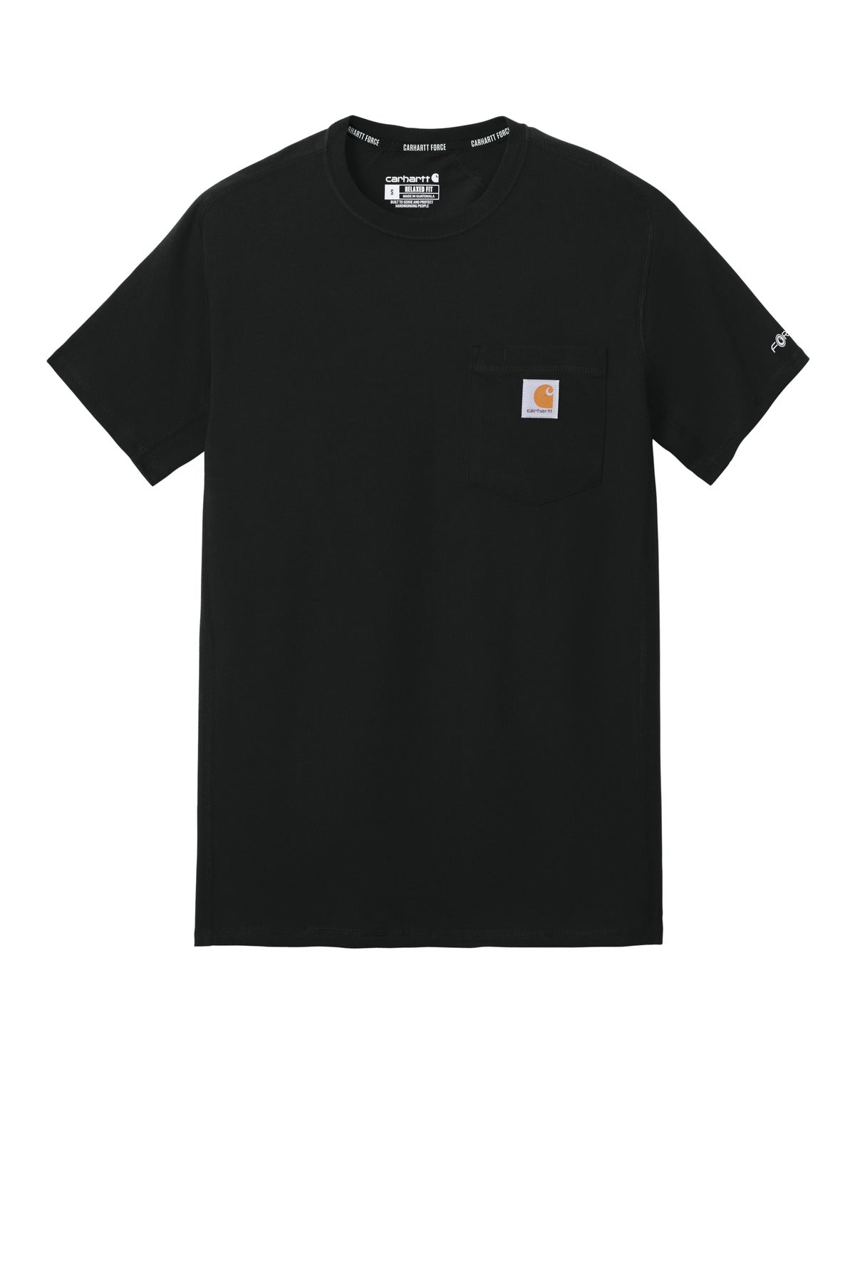 Carhartt Force  Short Sleeve Pocket T-Shirt — CT106652 — Black flat front