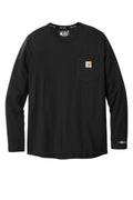Carhartt Force  Long Sleeve Pocket T-Shirt — CT106656 — Black flat front