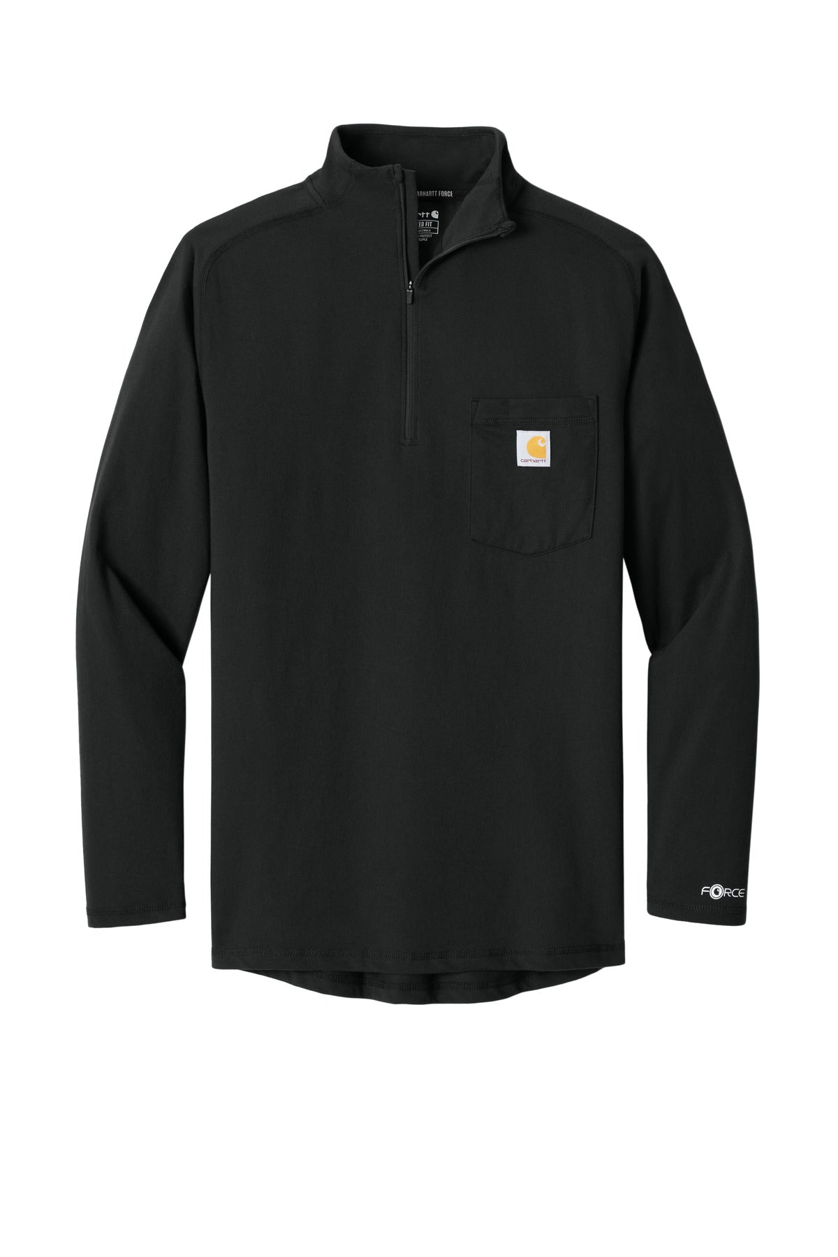 Carhartt Force Quarter Zip Pocket Pullover — CT106660 — Black flat front