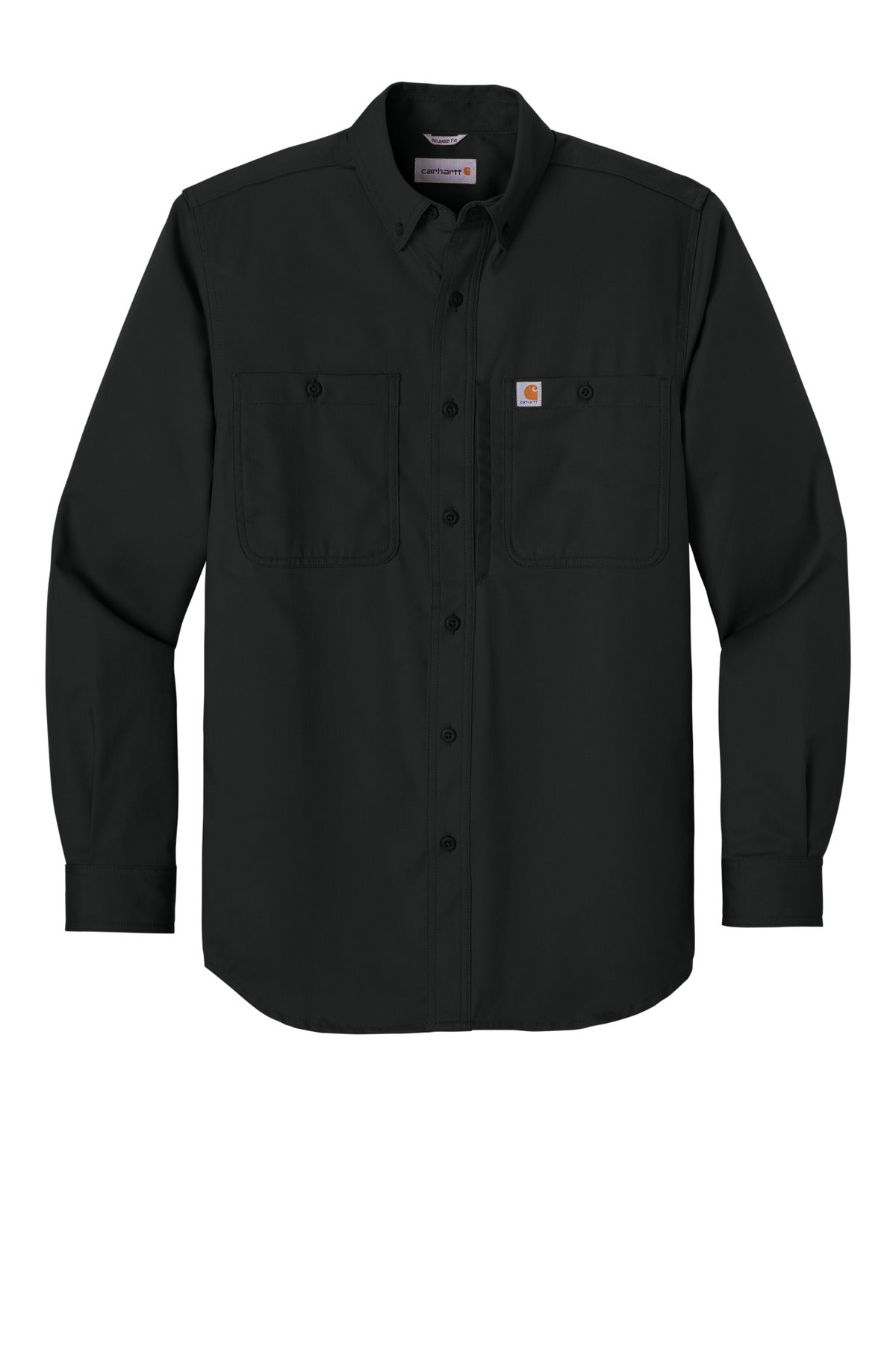 Carhartt Rugged Professional Series Long Sleeve Shirt — CT106689 — Black flat front