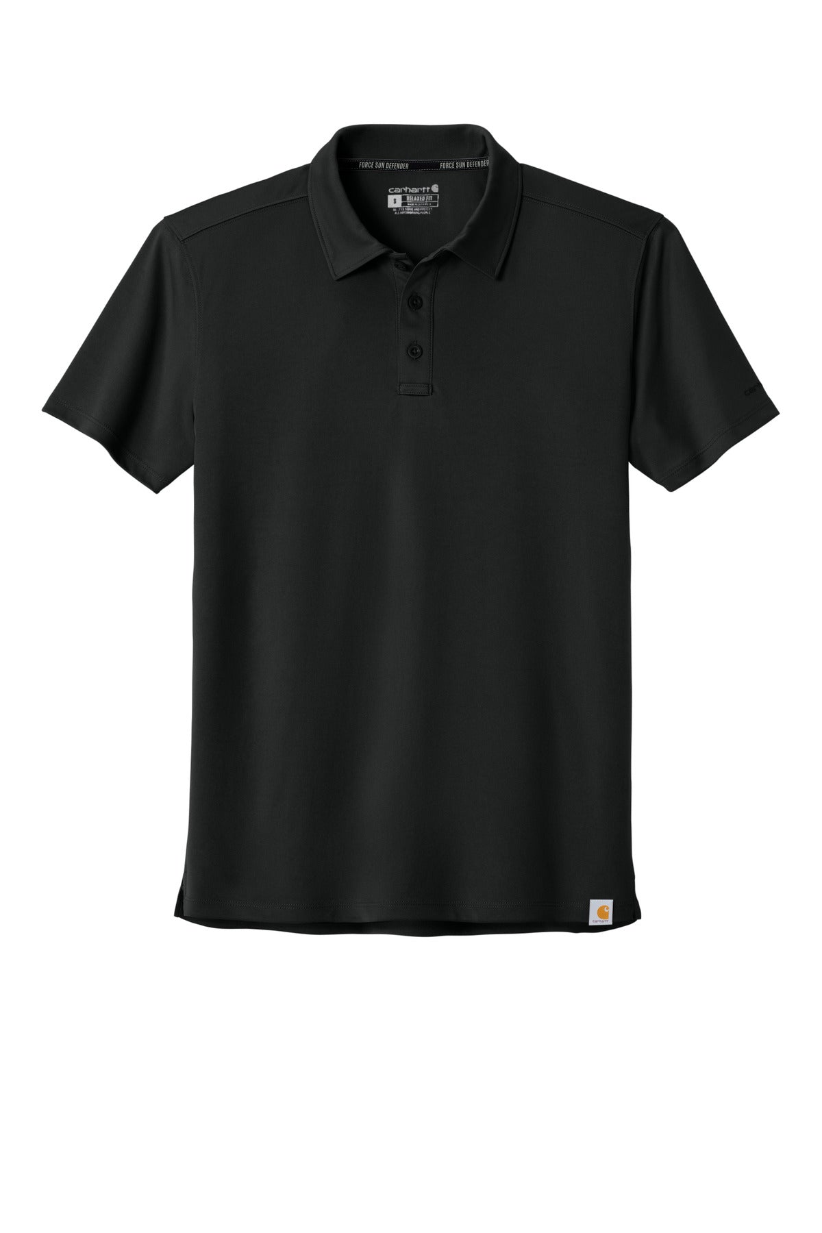 Carhartt Force  Sun Defender  Polo — CT106899 — Black flat front