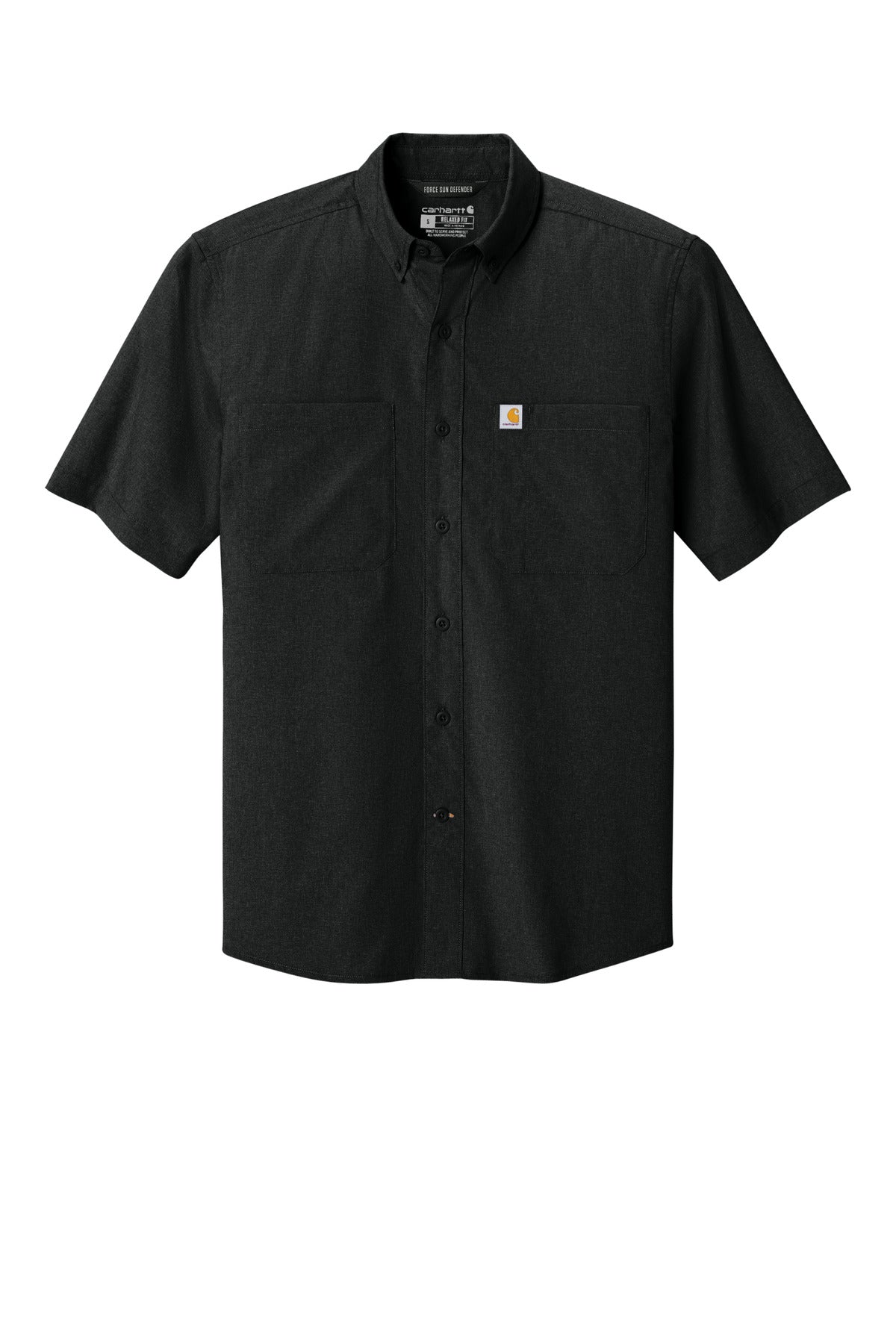 Carhartt Force  Sun Defender  Short Sleeve Shi — CT107107 — Black flat front