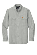 Carhartt  Rugged Flex  Plaid Long Sleeve Shirt — CT107109 — Check Steel Malt flat front