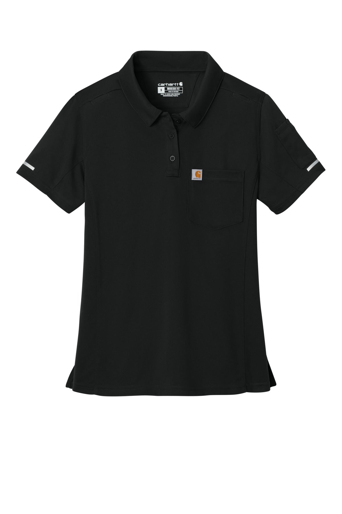 Carhartt  Women's FLD & RSCU Polo — CTC12119 — Black flat front