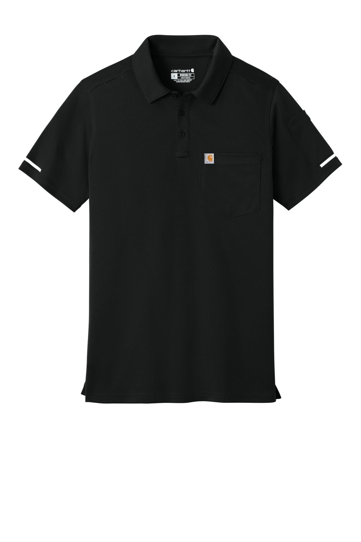 Carhartt  FLD & RSCU Polo — CTC16119 — Black flat front