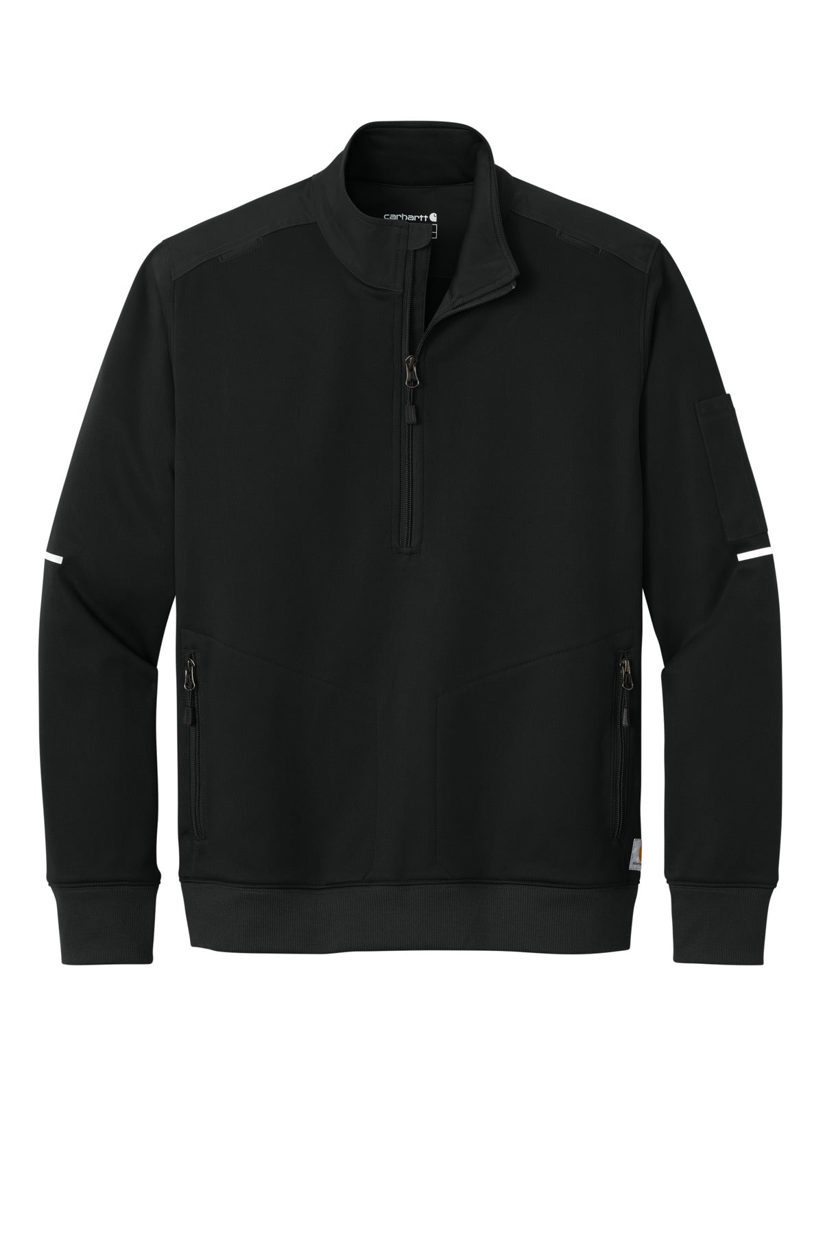 Carhartt FLD & RSCU Reflective Half-Zip Pullover — CTC86912 — Black flat front