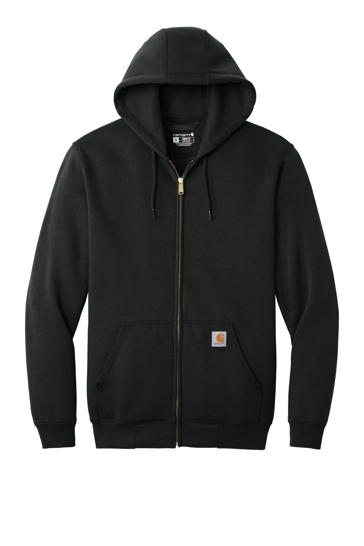 Carhartt Midweight Zip Hoodie - Embroidered — CTK122 — Black flat front
