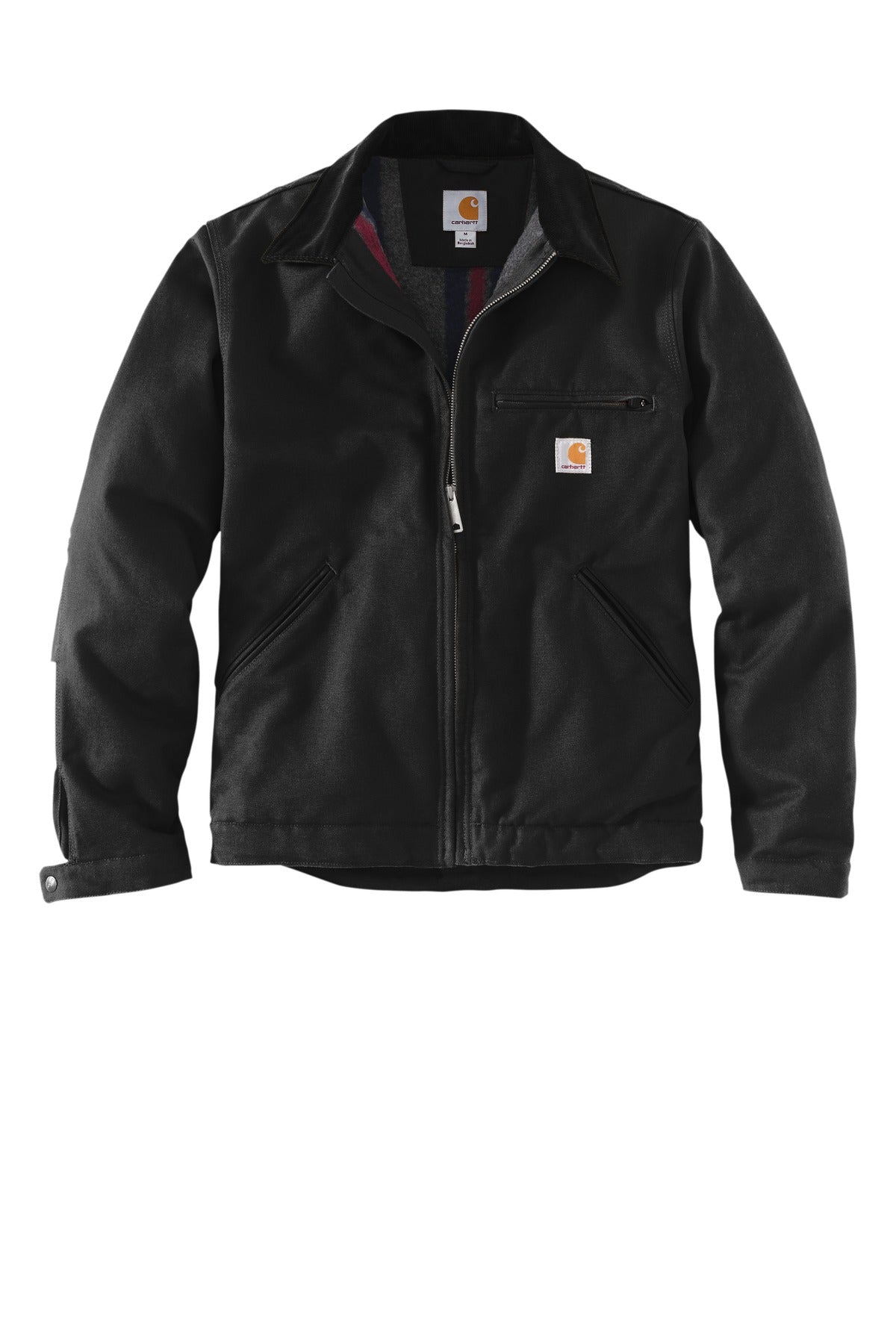 Carhartt Tall Duck Detroit Jacket - Embroidered — CTT103828 — Black flat front