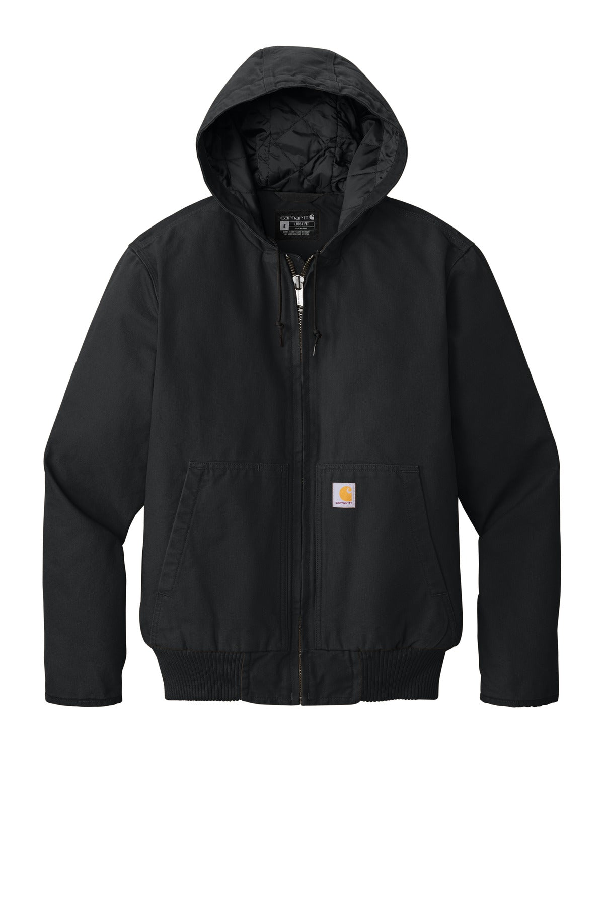 Carhartt  Tall Washed Duck Active Jac — CTT104050 — Black flat front