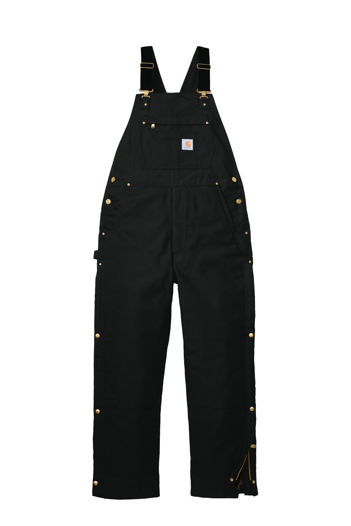 Carhartt  Tall Firm Duck Insulated Bib Overalls CTT10 — CTT106672 — Black flat front
