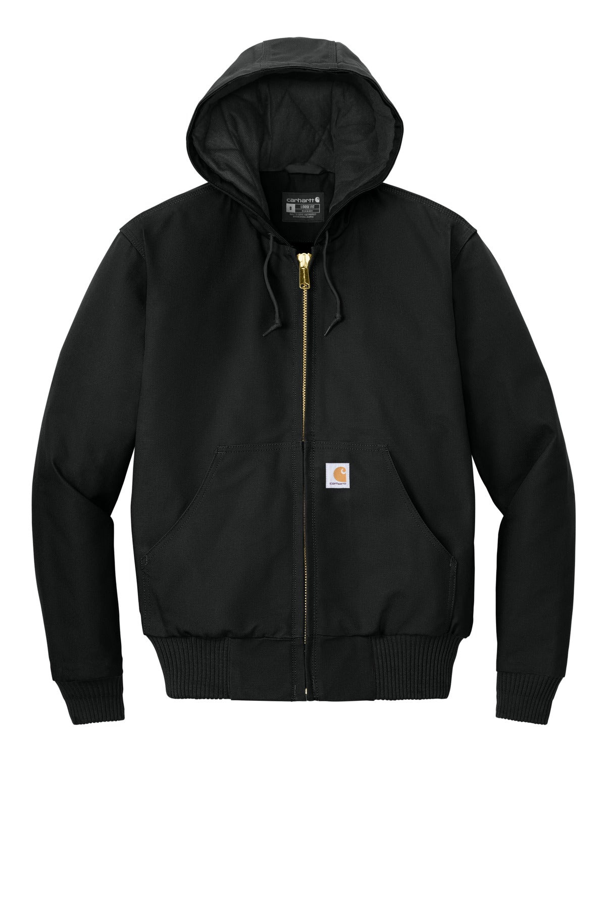 Carhartt  Tall Quilted-Flannel-Lined Duck Active Jac — CTT106677 — Black flat front