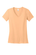 District Women's Perfect Weight V-Neck T-shirt — DM1170L — Apricot flat front