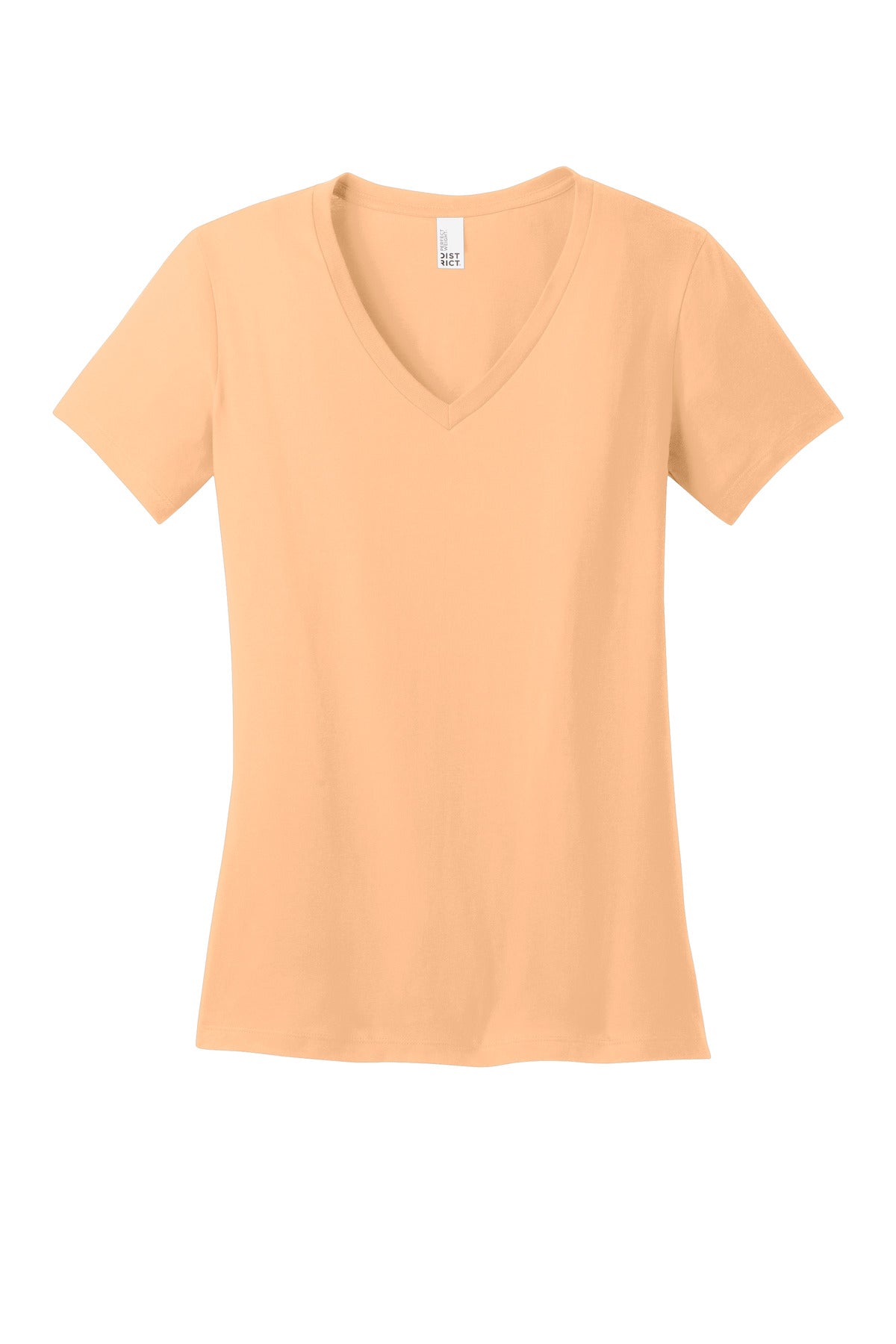 District Women's Perfect Weight V-Neck T-shirt — DM1170L — Apricot flat front