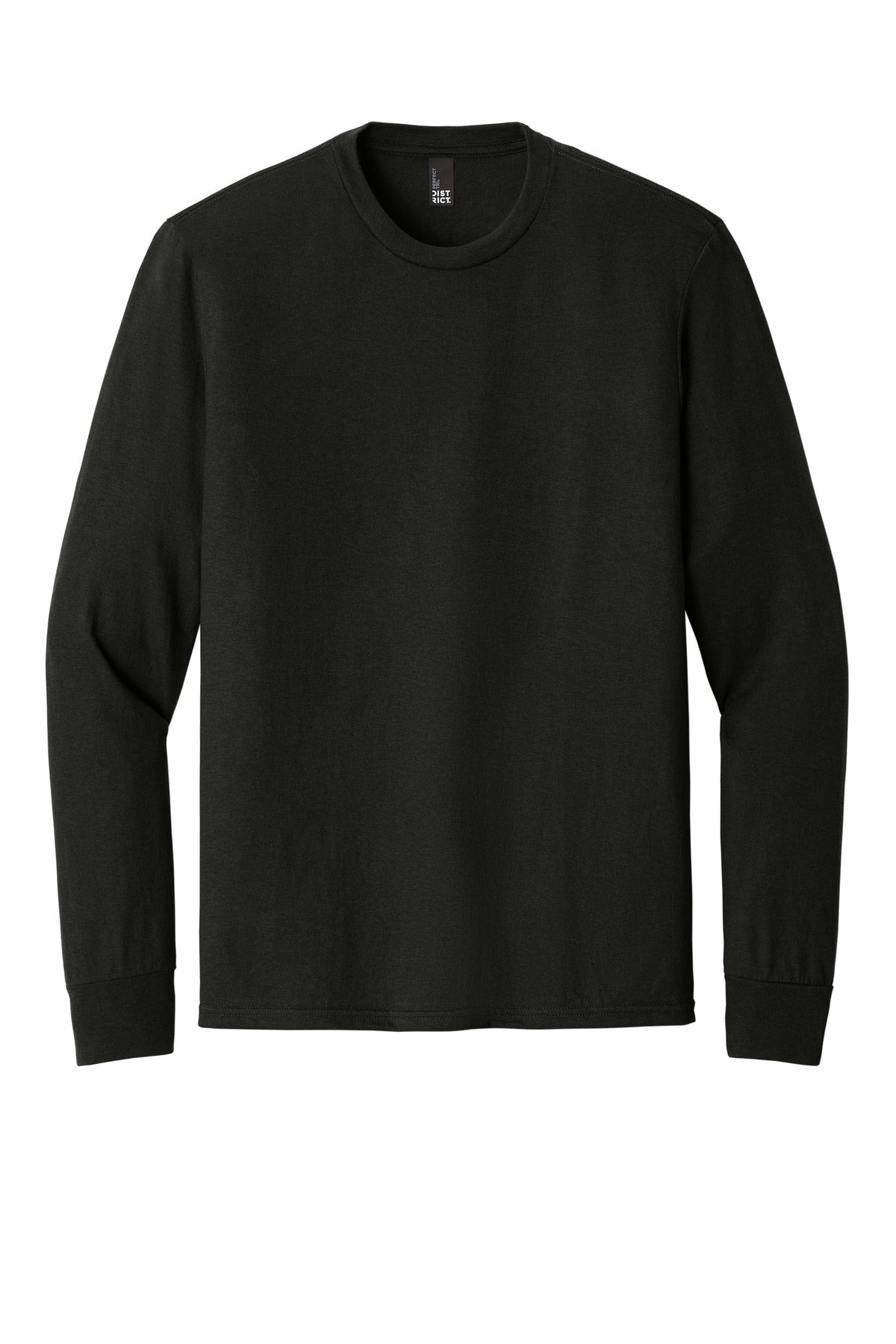 District Tri-Blend Long Sleeve T-shirt — DM132 — Black flat front