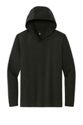 District Perfect Tri-Blend Hooded Long Sleeve T-shirt — DM139 — Black flat front
