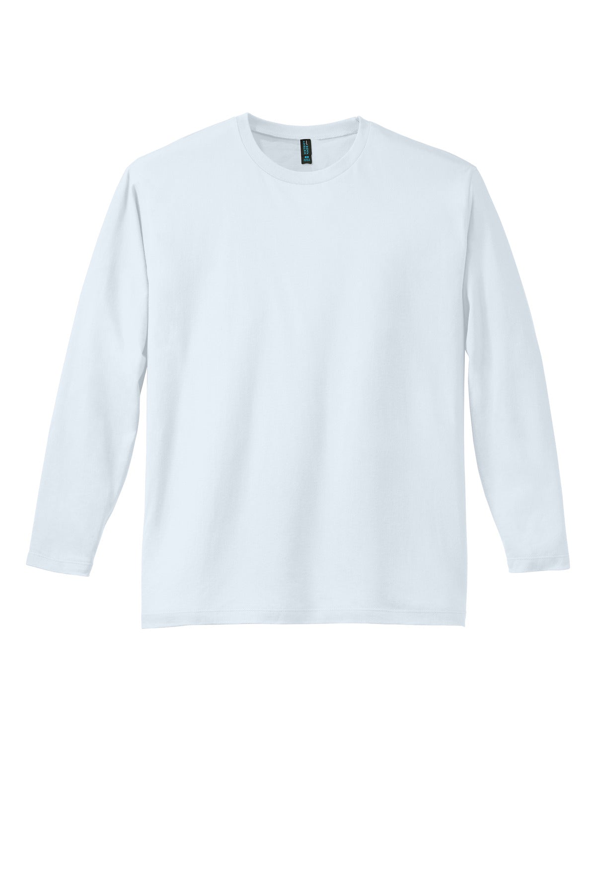 District Perfect Weight Long Sleeve T-shirt — DT105 — Bright White flat front