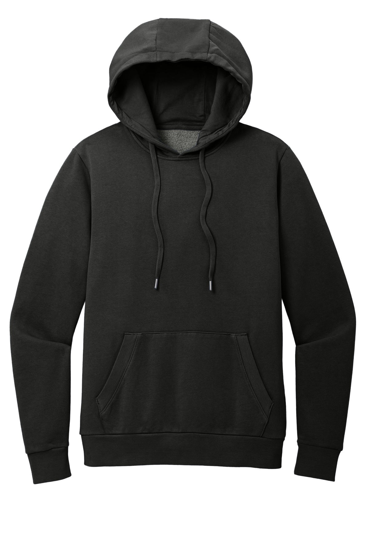 District Wash Garment Dyed Fleece Pullover Hoodie — DT2200 — Black flat front