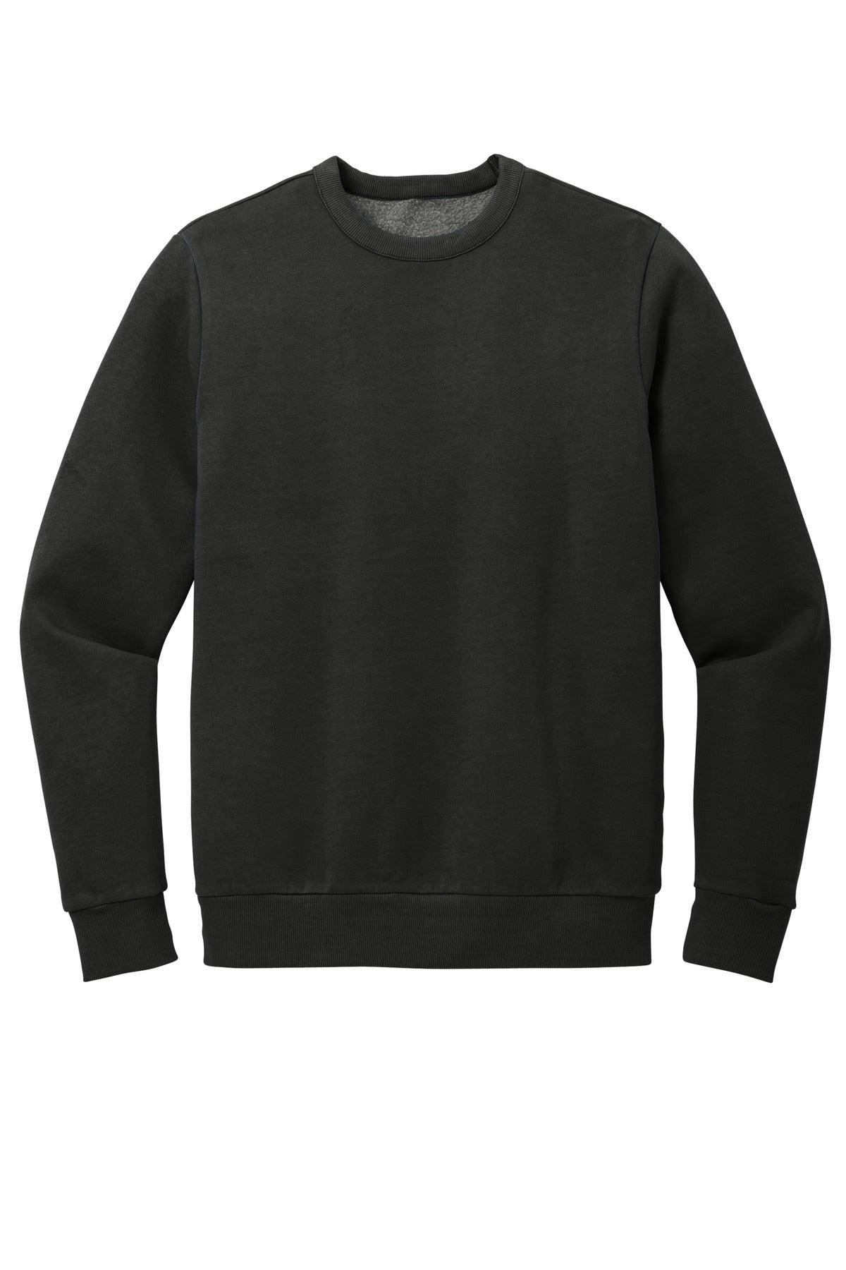 District Wash Garment Dyed Fleece Crewneck Sweatshirt — DT2204 — Black flat front