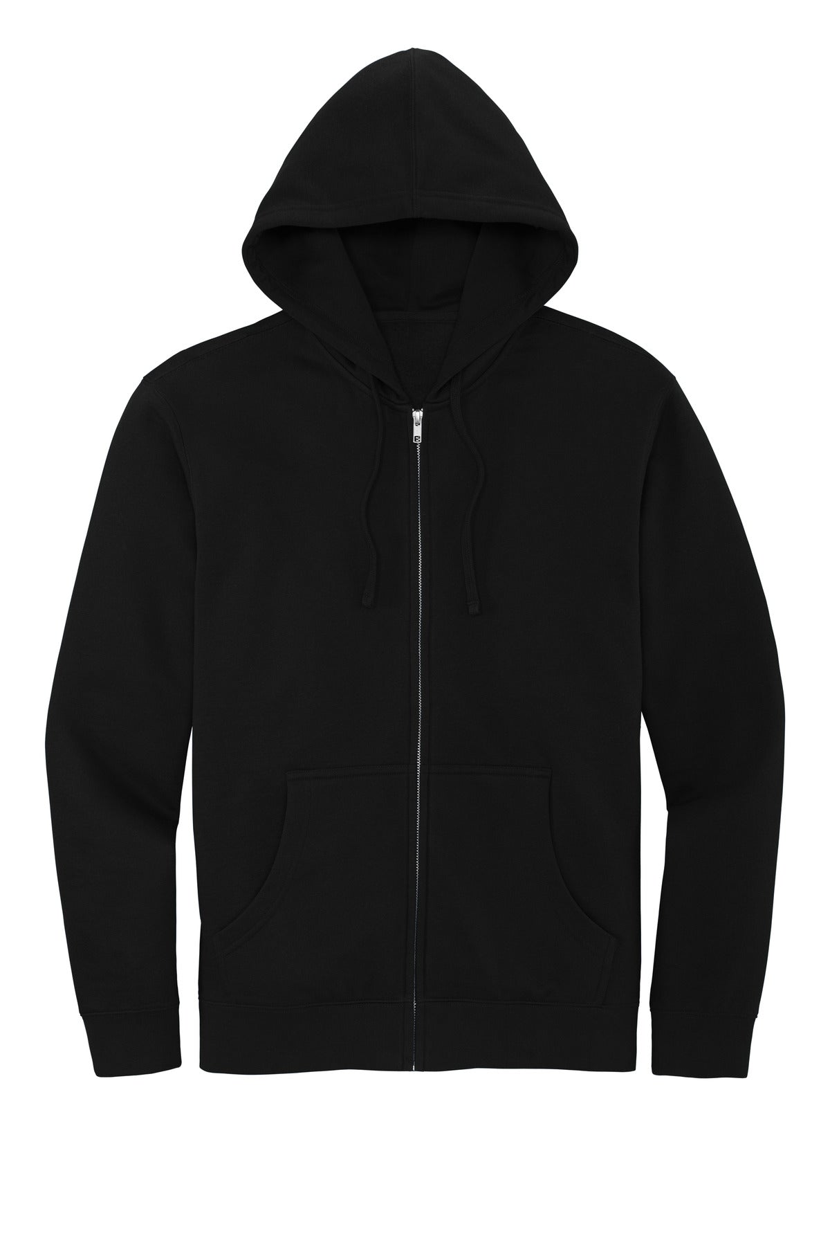 District V.I.T. Zip Hoodie - Embroidered — DT6102 — Black flat front