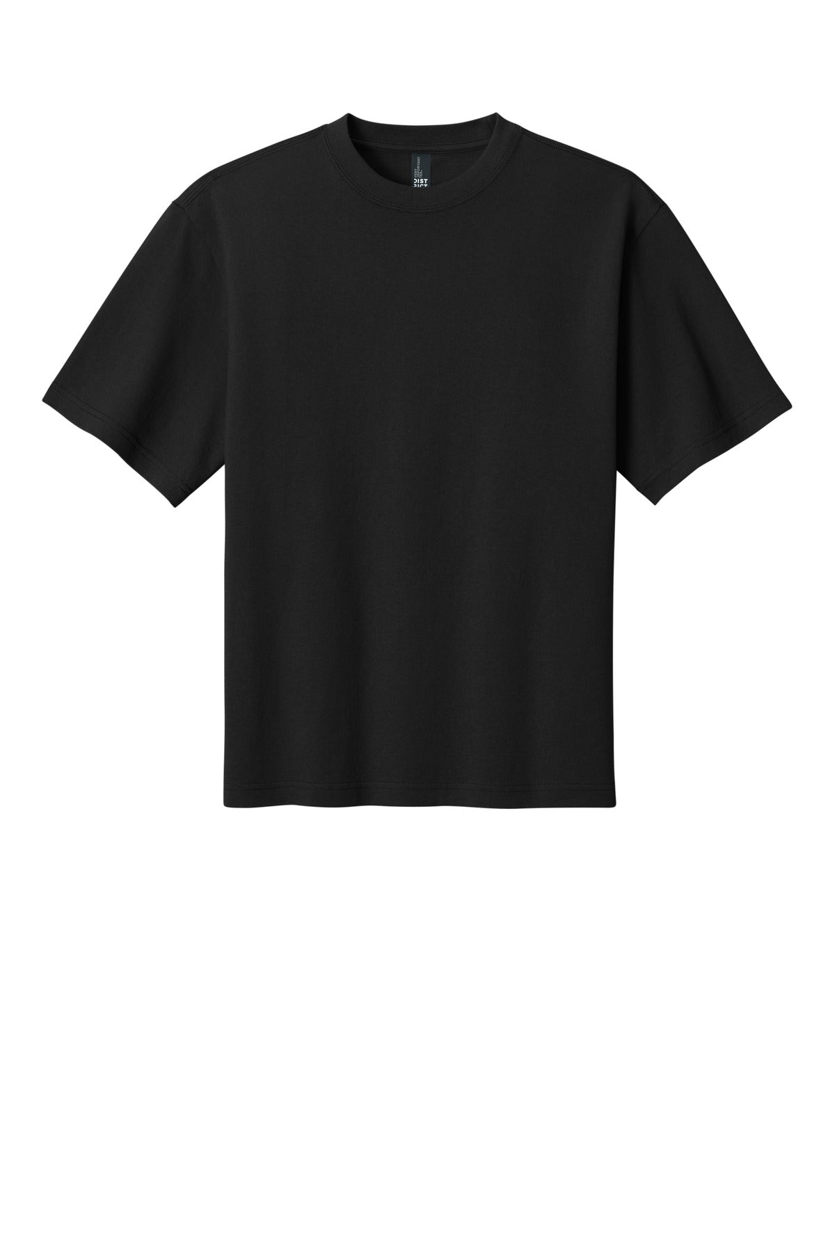 District Gritty Heavyweight Drop Shoulder T-shirt — DT7075 — Black flat front