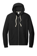 District Re-Fleece Zip Hoodie — DT8102 — Black flat front