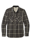 Eddie Bauer Woodland Fleece Shirt Jacket — EB228 — Grey Steel/ Bone flat front