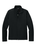 Port Authority Core Fleece Lined Soft Shell Jacket - Embroidered — J317 — Black flat front