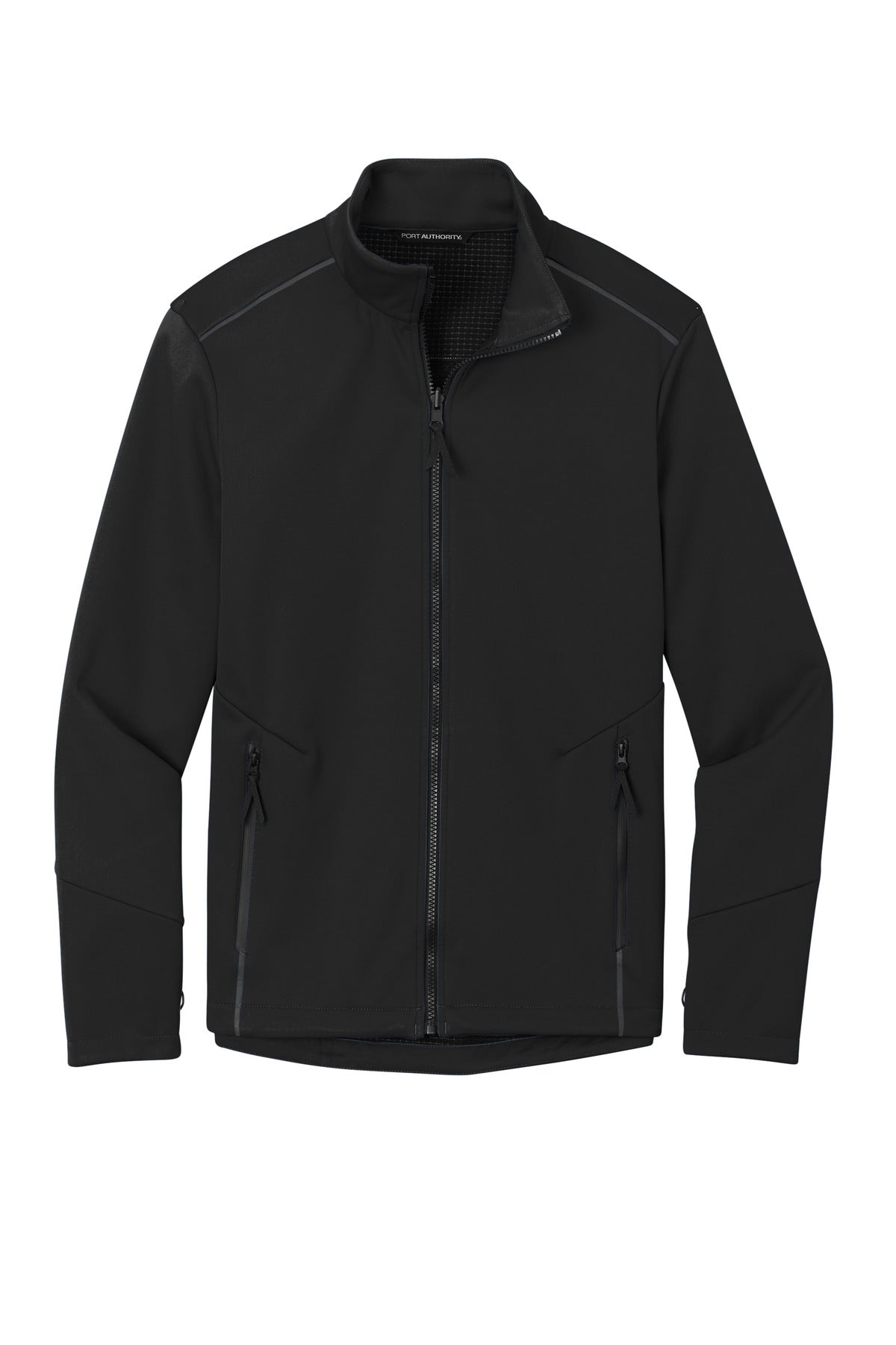 Port Authority Collective Tech Soft Shell Jacket - Embroidered — J921 — Deep Black flat front