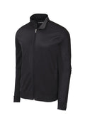 Sport-Tek Tricot Track Jacket — JST94 — Black/ Black flat front