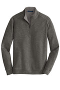Port Authority Interlock Quarter Zip Pullover — K807 — Charcoal Heather/ Medium Heather Grey flat front