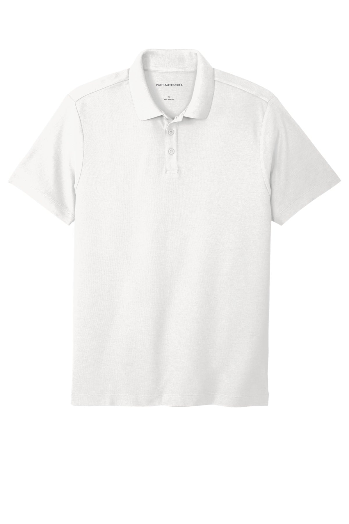 Port Authority SuperPro React Polo - Embroidered — K810 — White flat front