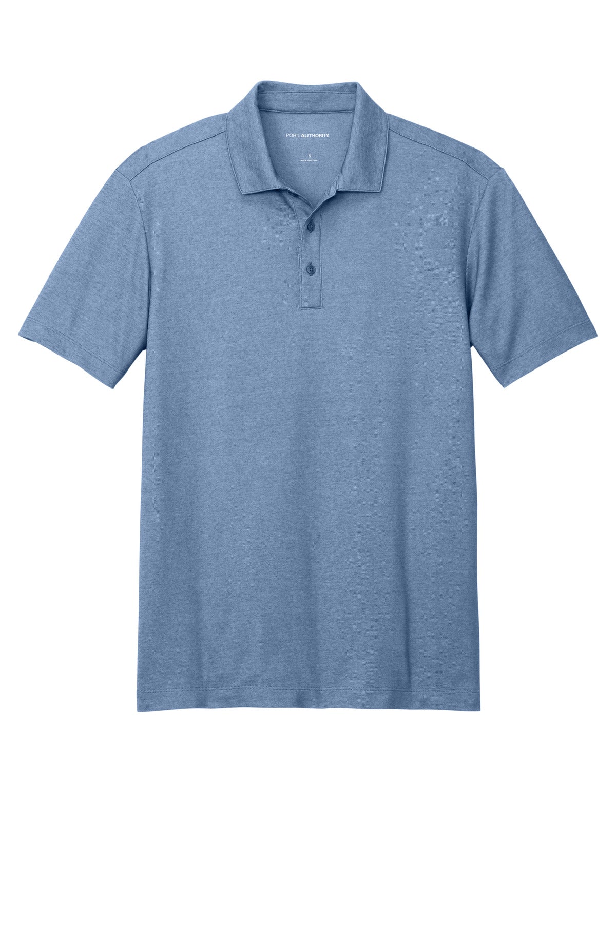 Port Authority Fine Performance Pique Blend Polo - Printed — K830 — Aegean Blue Heather flat front