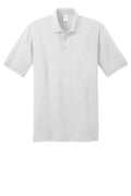 Port & Company Core Blend Easy Care Jersey Knit Polo — KP55 — White flat front