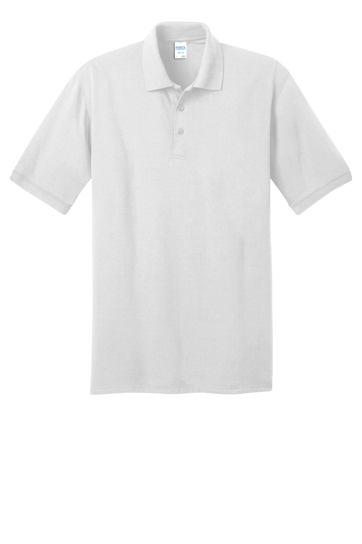 Port & Company Core Blend Easy Care Jersey Knit Polo — KP55 — White flat front