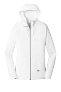 New Era Women's Sueded Lightweight Zip Hoodie — LNEA122 — White flat front